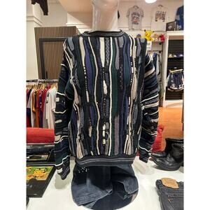 Y2K Famous Biggie Smalls Style Patterned Knit Sweater Size Large